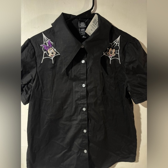 Her Universe Disney Halloween Bat Wing 🦇Collar Woven Button-Up - Picture 1 of 7